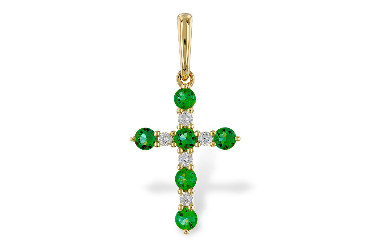 K329-66050: PENDANT .27 TW EMERALD .35 TGW