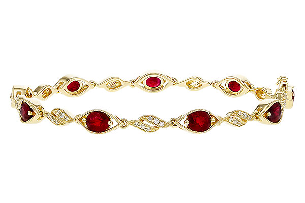 K329-66086: BRACELET 3.68 RUBY 3.92 TGW (7")