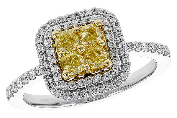 K329-67850: LDS RG .52 FANCY YELLOW DIAMONDS .85 TW