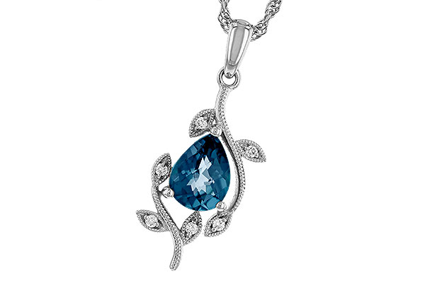 K329-67877: NECK 1.20 LONDON BLUE TOPAZ 1.25 TGW (8x6MM LBT)