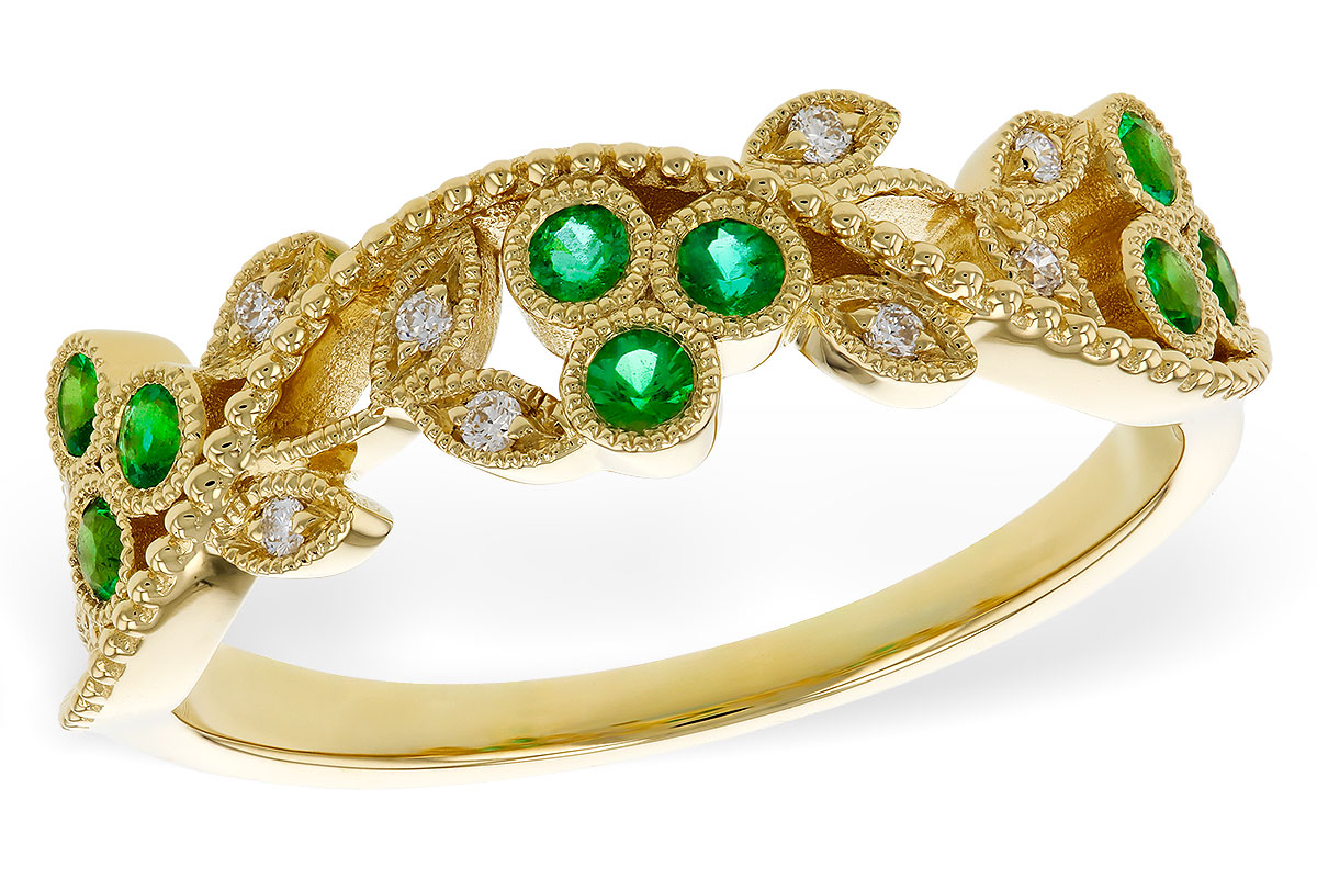 K329-72368: LDS WED RG .17 EMERALD TW .23 TGW