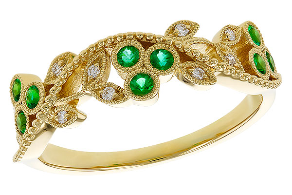 K329-72368: LDS WED RG .17 EMERALD TW .23 TGW