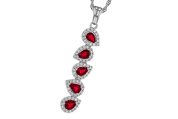 K329-72450: NECKLACE .90 TW RUBY 1.14 TGW