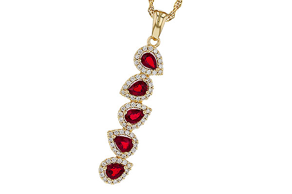 K329-72450: NECKLACE .90 TW RUBY 1.14 TGW