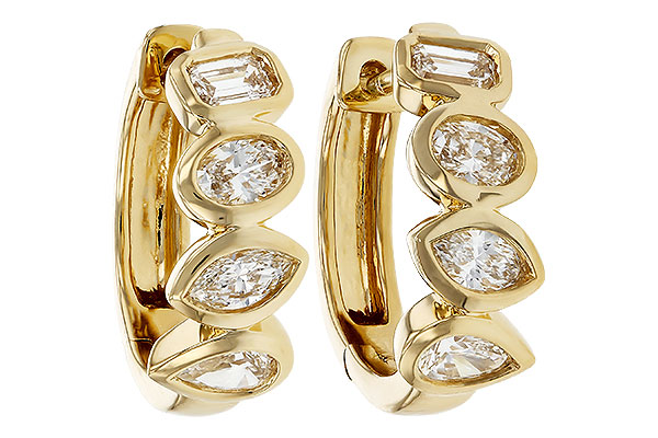 K330-55095: EARRINGS .68 TW FANCY CUT DIAS