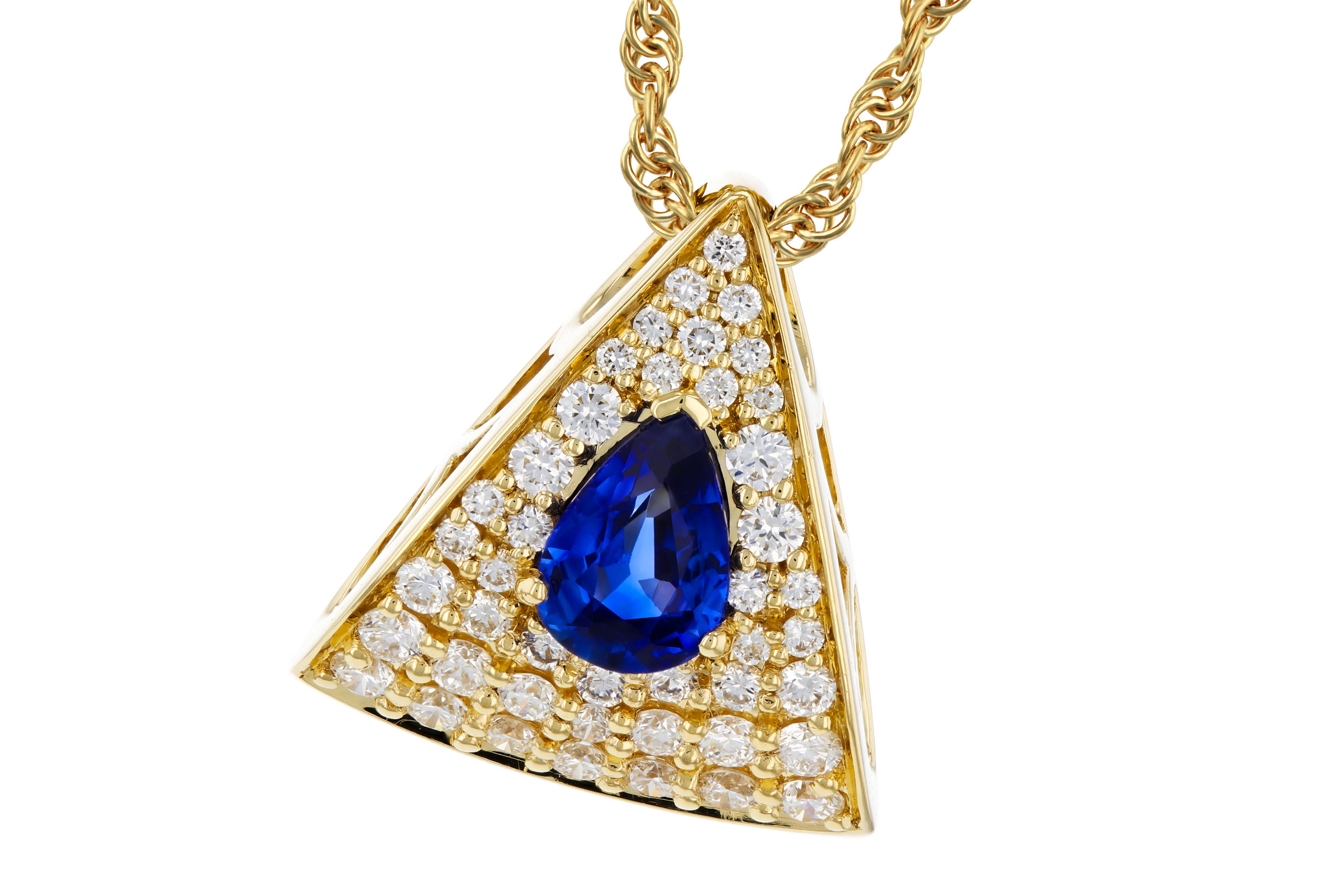 K330-56986: NECKLACE .51 SAPPHIRE .85 TGW (6x4MM SA)