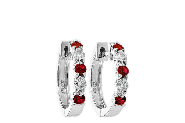 L056-03295: EARRINGS .33 RUBY .52 TGW
