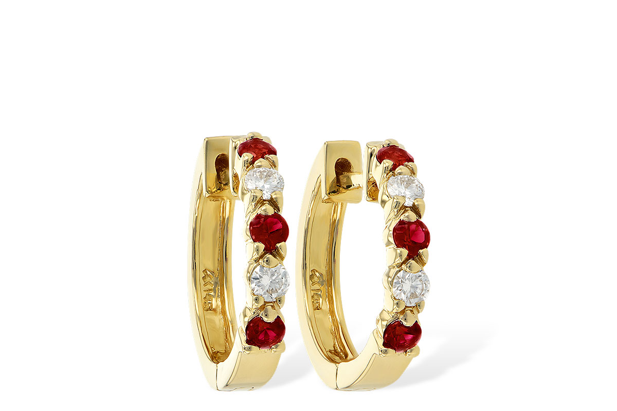 L056-03295: EARRINGS .33 RUBY .52 TGW