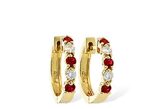 L056-03295: EARRINGS .33 RUBY .52 TGW