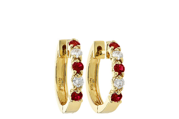 L056-03295: EARRINGS .33 RUBY .52 TGW