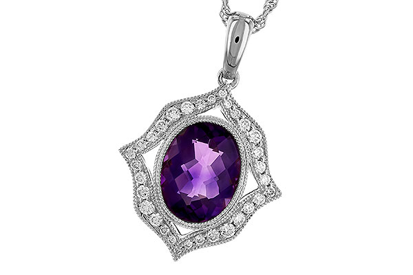 L328-79704: NECKLACE 1.52 AMETHYST 1.70 TGW (9x7 MM AMY)