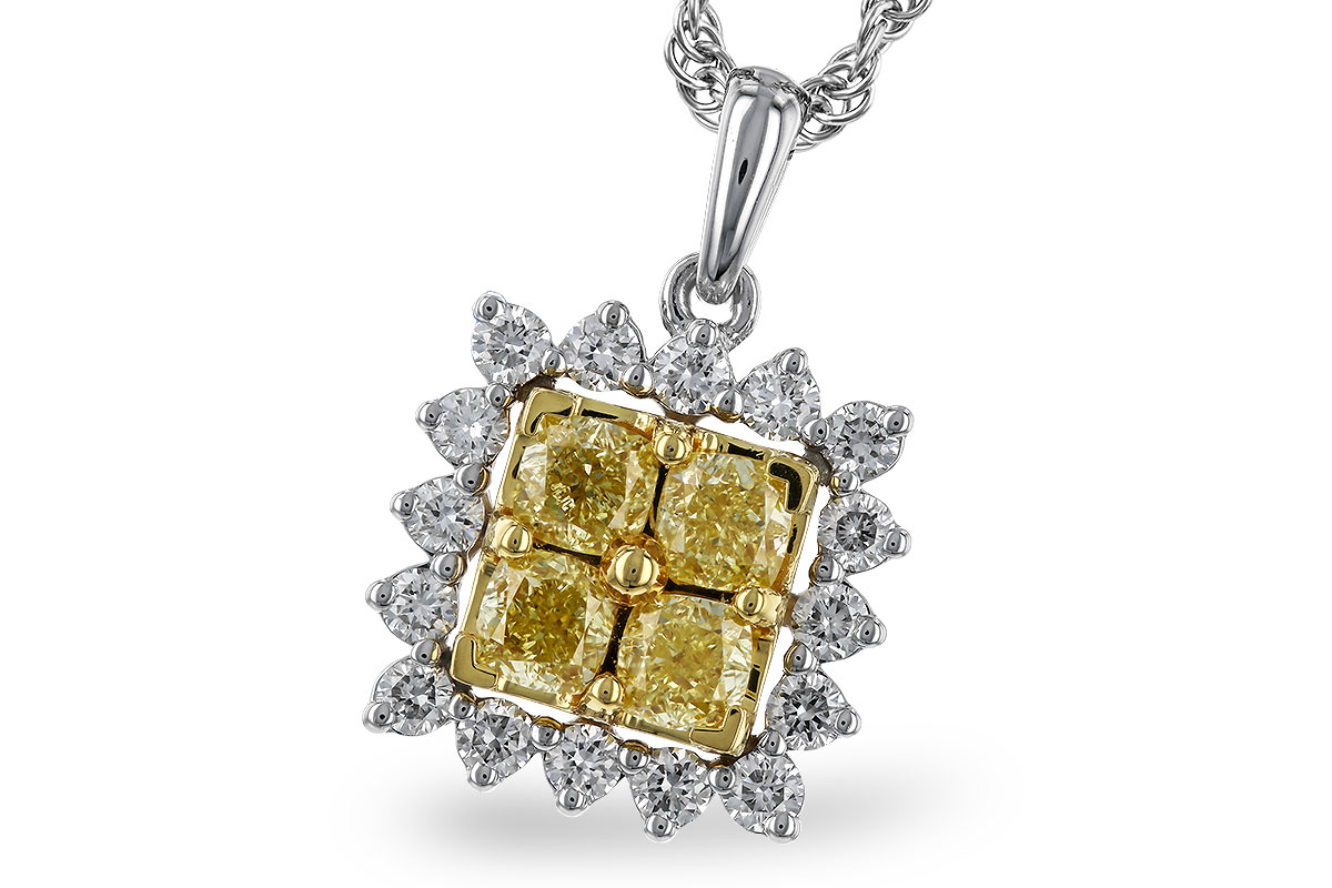 L329-67859: NECK .76 FANCY YELLOW DIAMONDS 1.09 TW