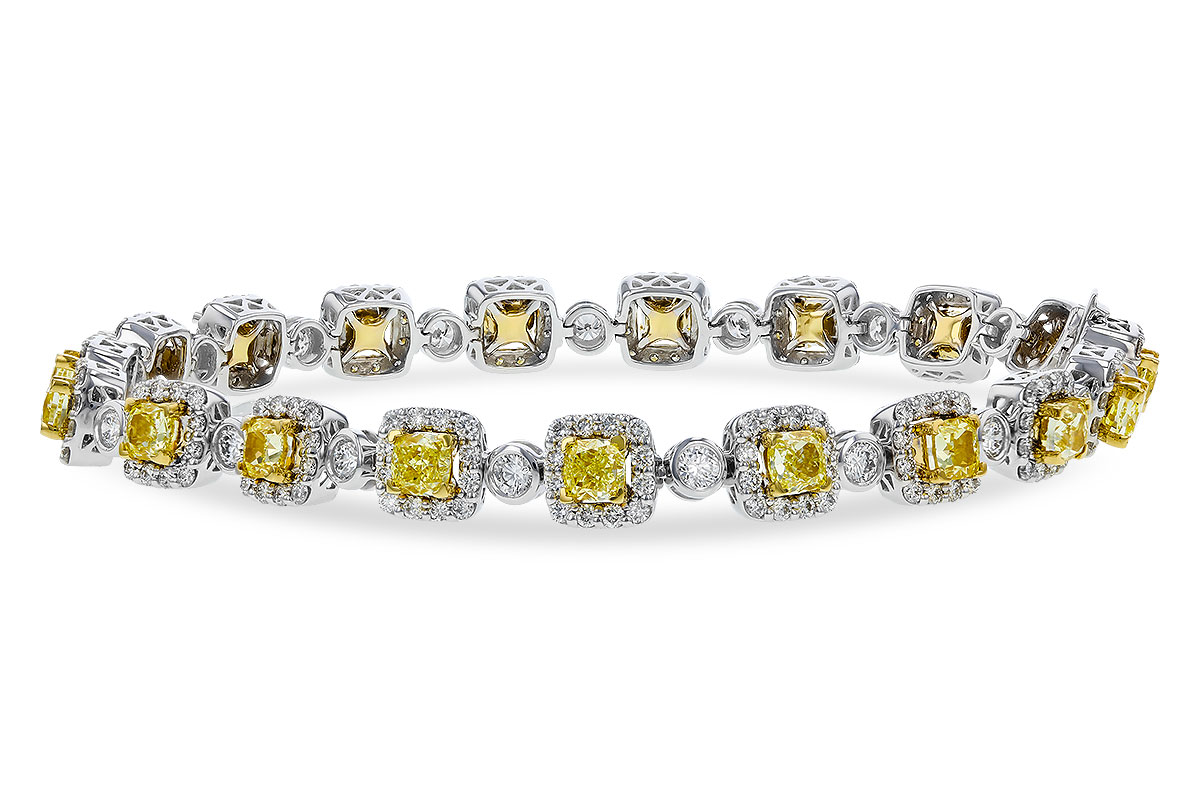 L329-67868: BRACELET 4.37 FANCY YELLOW DIAS 7.12 TW (7")
