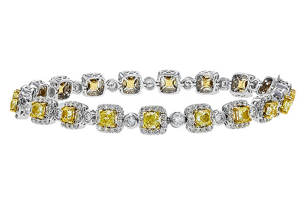 L329-67868: BRACELET 4.37 FANCY YELLOW DIAS 7.12 TW (7")