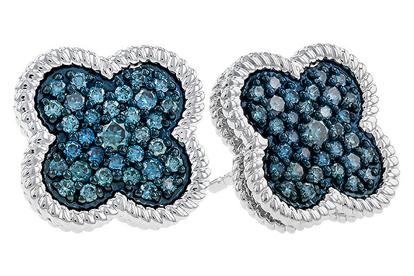 L329-68804: EARRINGS .50 TW BLUE DIAS