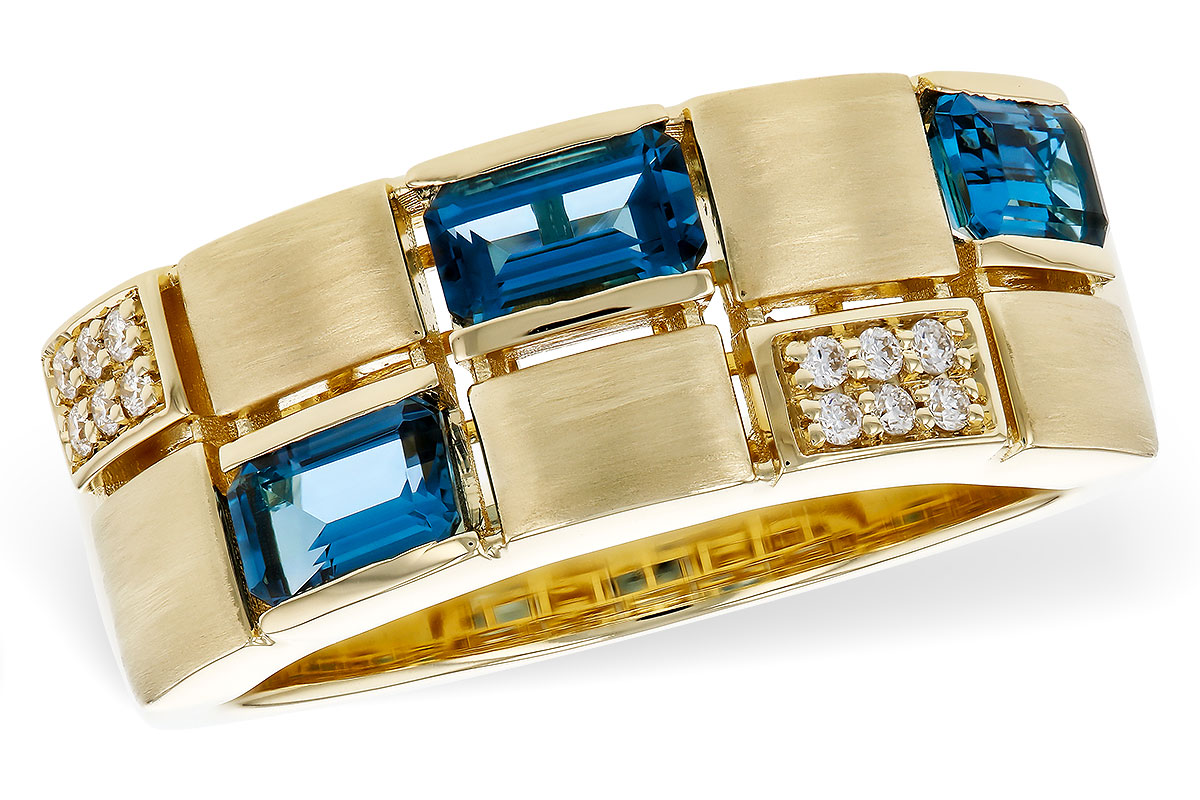 L329-70613: LDS RG .94 LONDON BLUE TOPAZ 1.00 TGW