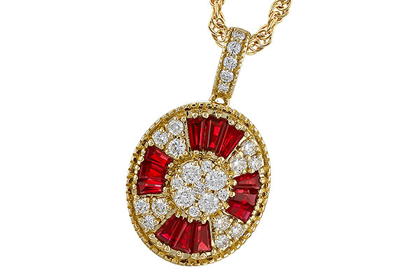 L329-70631: NECKLACE .54 TW RUBY .78 TGW