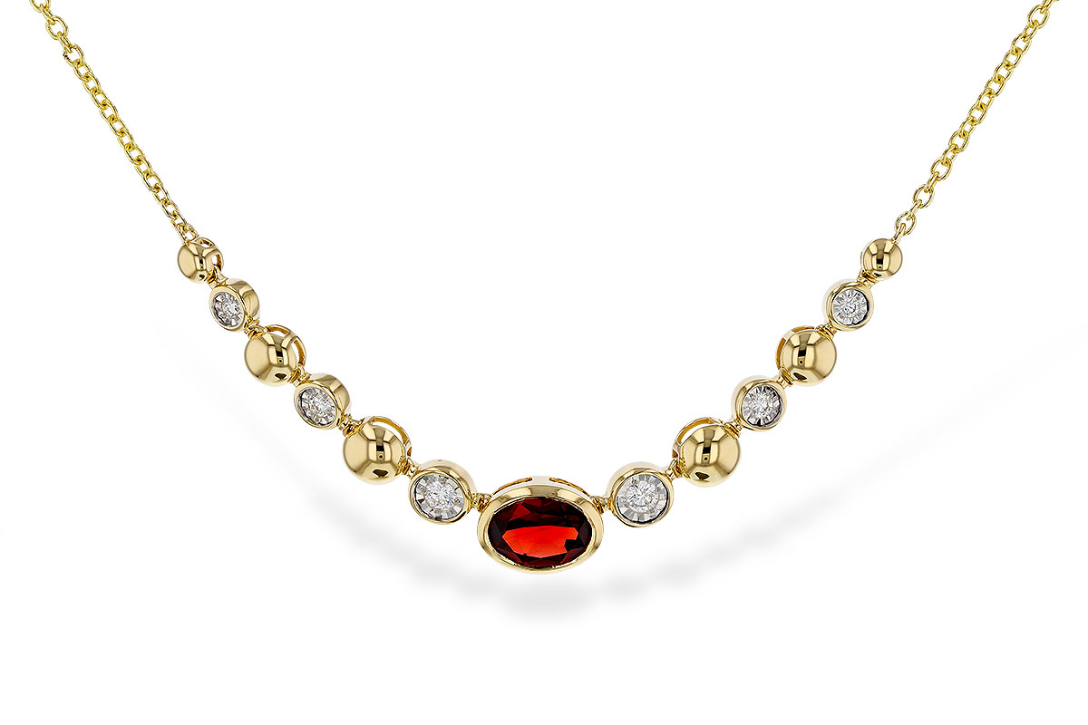 L329-71486: NECKLACE .88 GARNET 1.00 TGW (17")