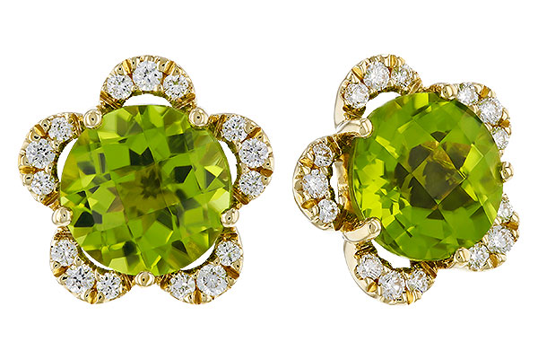 L329-72386: EARRINGS 2.93 PERIDOT 3.10 TGW (7MM RD)