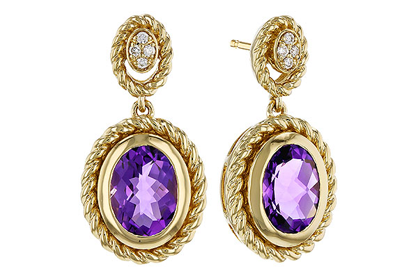 L329-72395: EARRINGS 1.98 AMETHYST 2.02 TGW (8x6MM AMY)