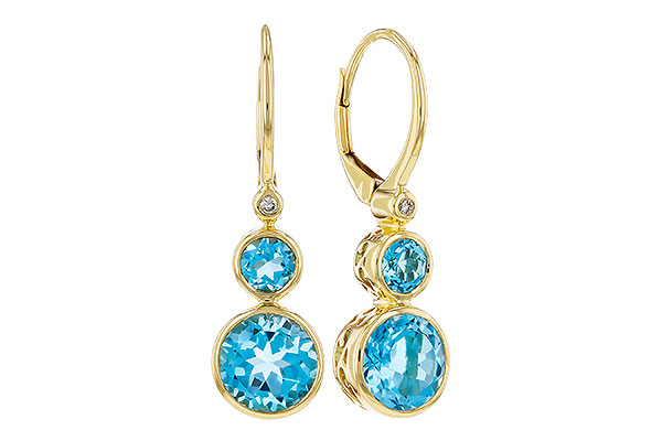 L330-55122: EARR 3.25 TW BLUE TOPAZ 3.27 TGW (4MM/7MM BT)