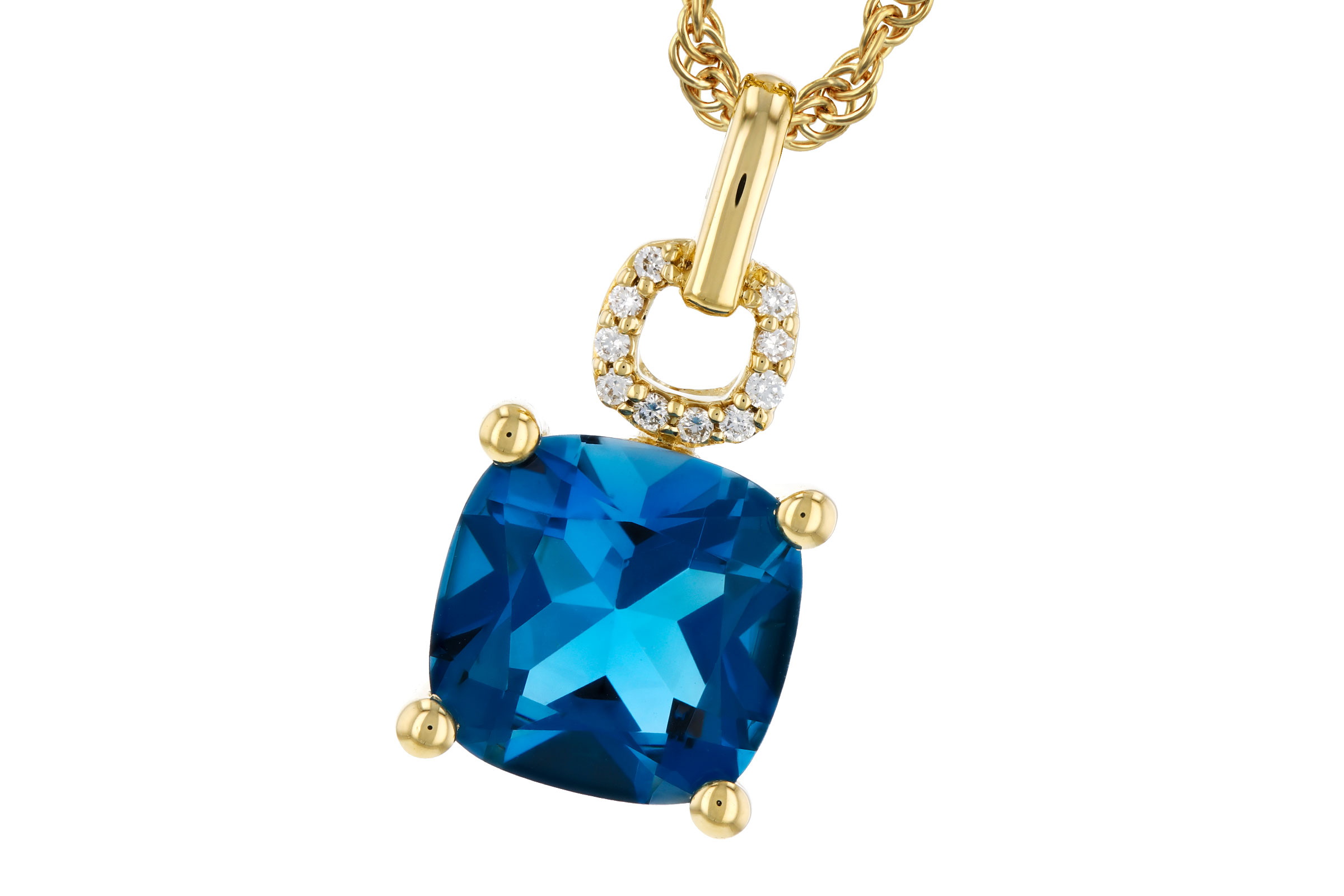 L330-56950: NECK 2.16 LONDON BLUE TOPAZ 2.18 TGW (8MM LBT)