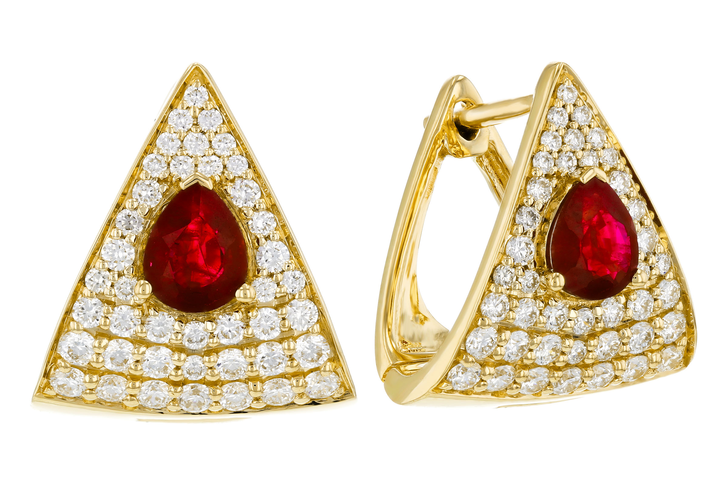 L330-56977: EARRINGS .63 TW RUBY 1.18 TGW (5x4MM RU)