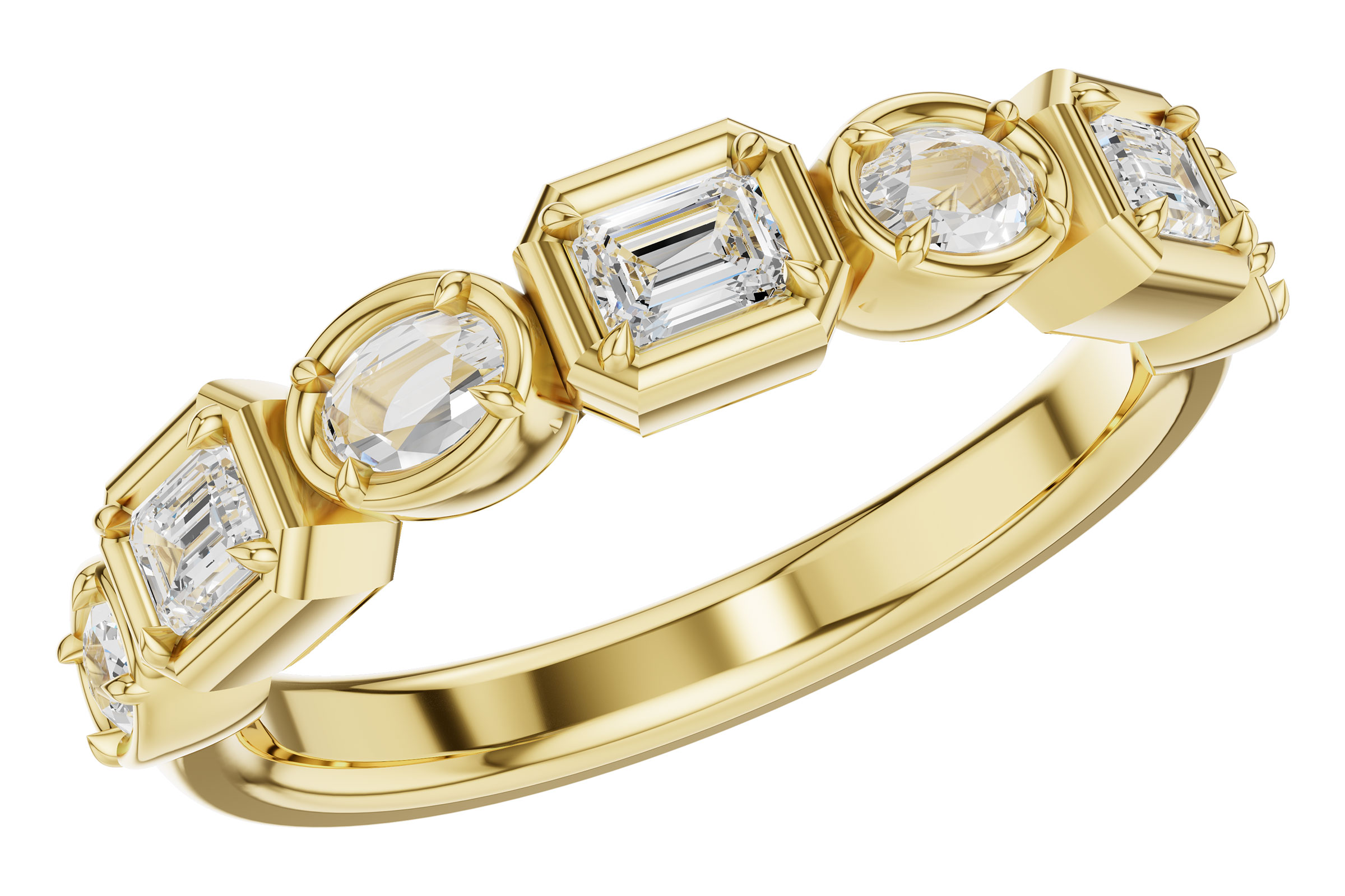 L330-56986: LDS DIA WED RG .55 TW FANCY CUT DIAS