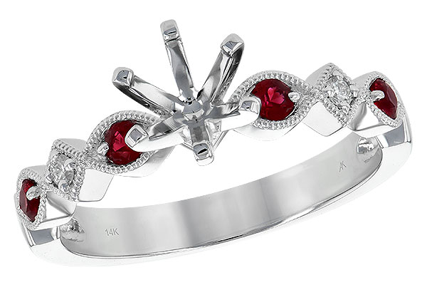 M245-09677: LDS SEMI DIA RG .20 RUBY .24 TGW