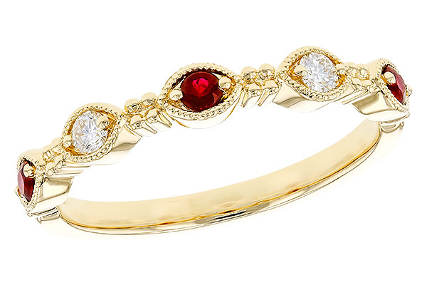 M328-75177: LDS WED RG .14 TW RUBY .23 TGW