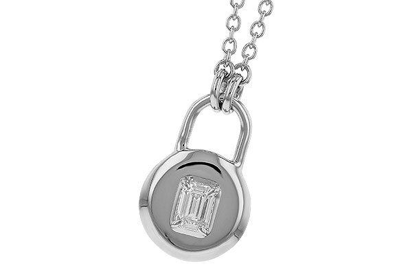 M328-79686: NECKLACE .19 EMERALD CUT (18")