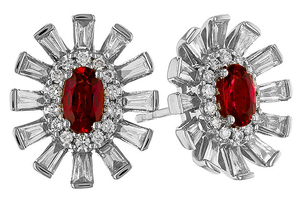 M328-80568: EARR .58 TW RUBY 1.30 TGW (5x3MM RUBY)