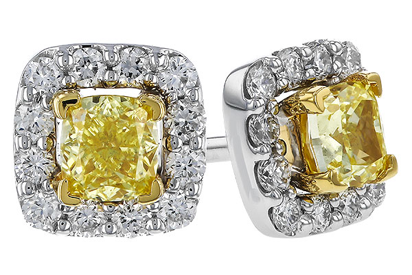 M329-67859: EARR .38 FANCY YELLOW DIAMONDS .54 TW