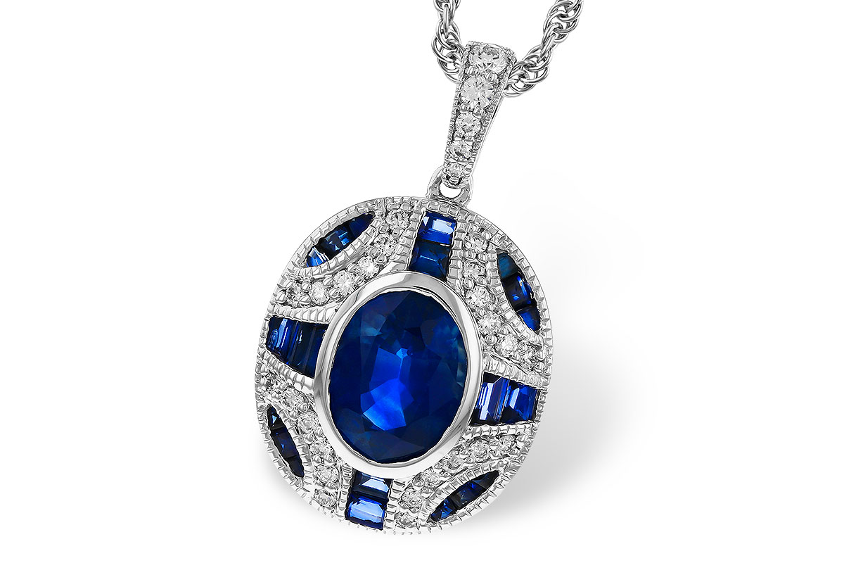 M329-70622: NECKLACE 1.95 TW SAPPHIRE 2.10 TGW (8x6MM OV)