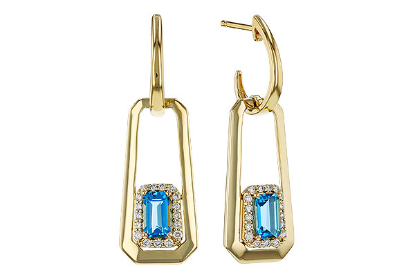M329-72422: EARRING .66 TW BLUE TOPAZ .80 TGW (5x3MM BT)