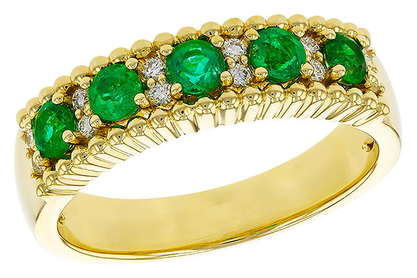 M329-72440: LDS WED RG .48 TW EMERALD .60 TGW