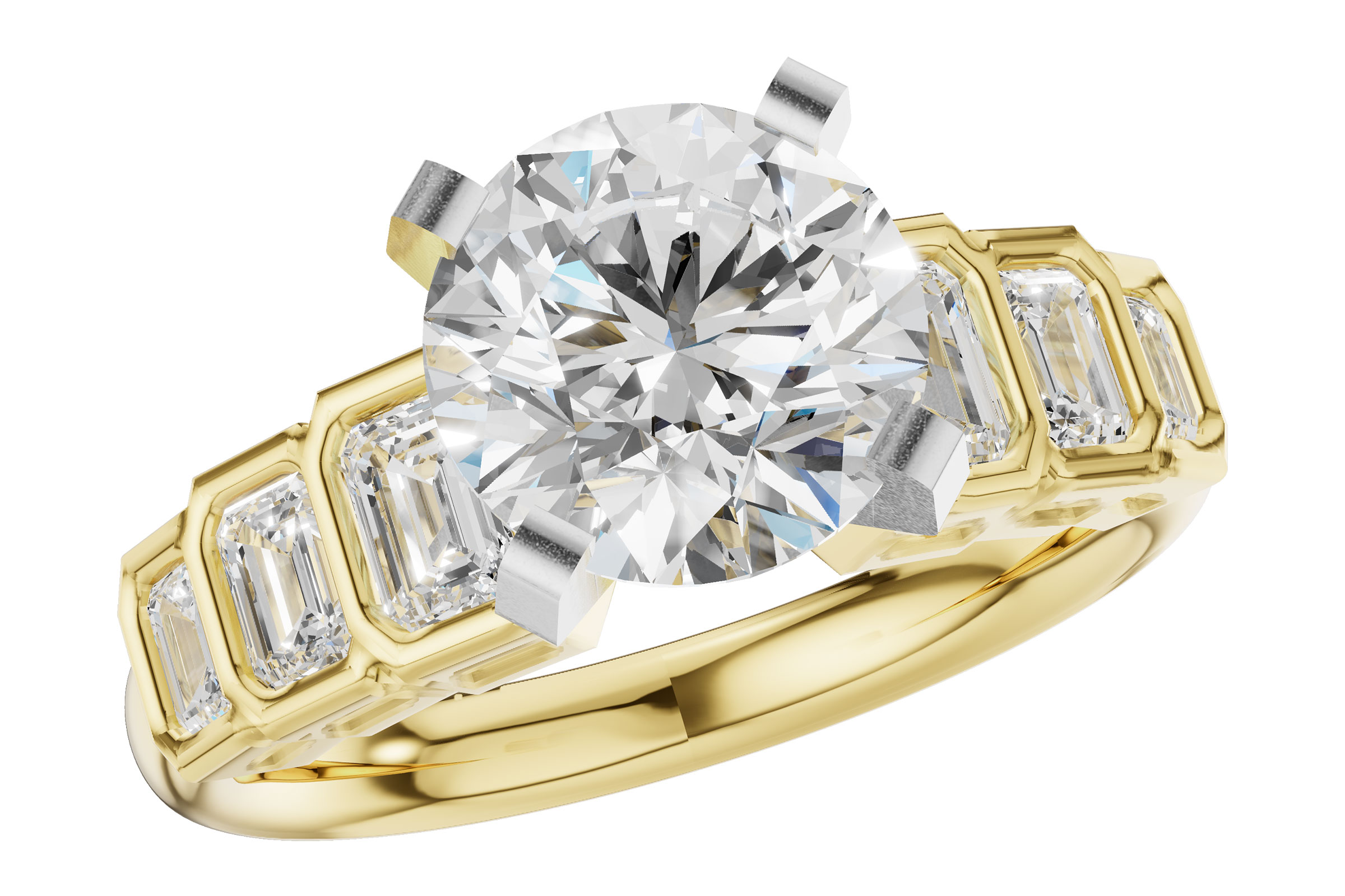 M330-56004: LDS SEMI DIA RG .92 TW EMERALD CUTS
